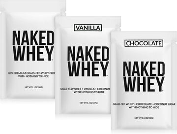 Naked Whey Sample Pack - Unflavored, Chocolate, And Vanilla