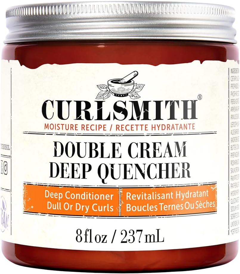 Curlsmith - Double Cream Deep Quencher - Vegan Moisturising Deep Conditioner For Ultra Dry, Wavy, Curly Or Coily Hair (227G)