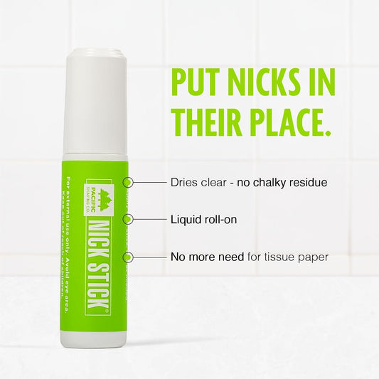 Pacific Shaving Company Nick Stick - A Shave Essential - Puts Nicks In Their Place - Liquid Roll-On Applicator, Dries Clear - With Vitamin E & Aloe Vera (0.25 Oz, 6 Pack)