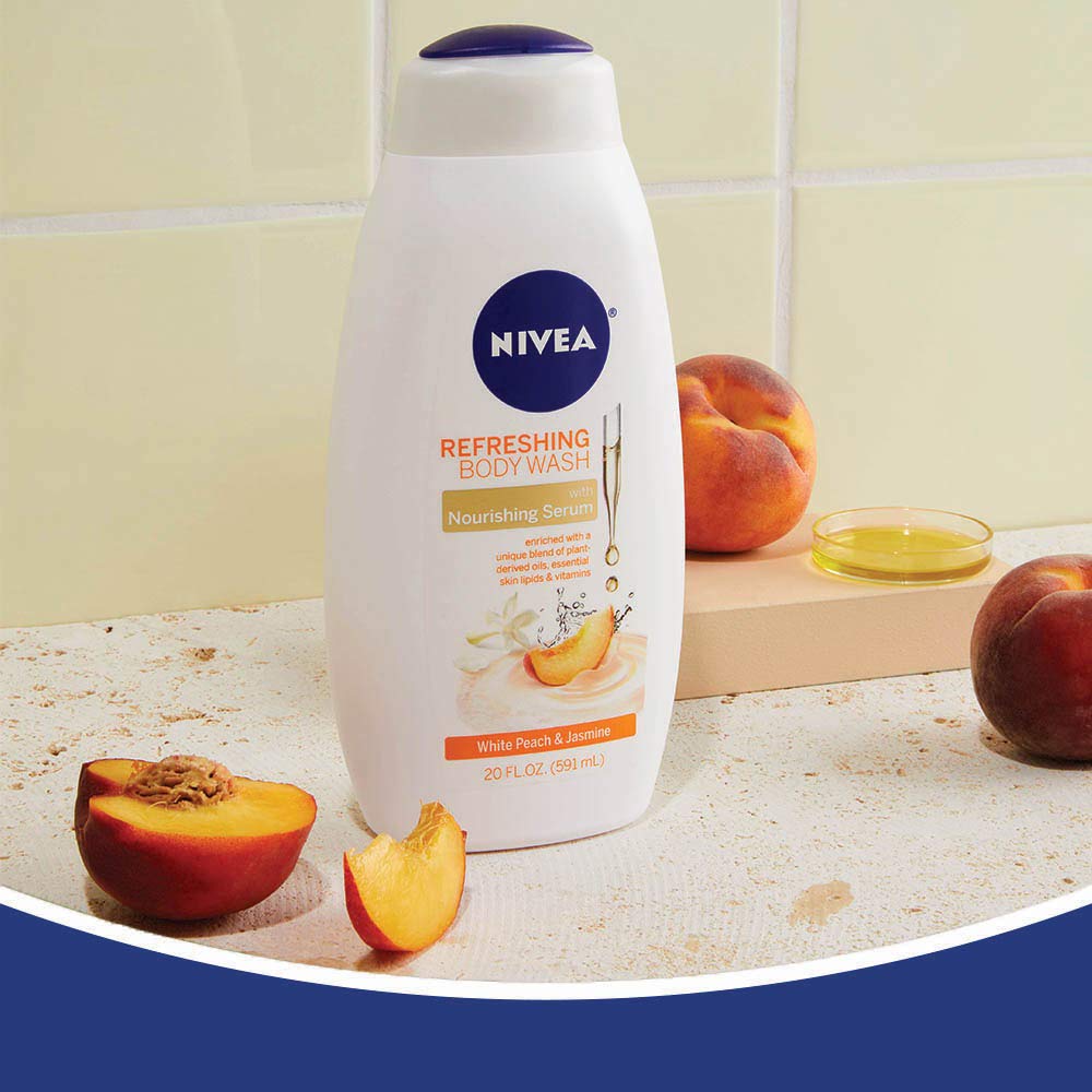 NIVEA White Peach and Jasmine Body Wash with Nourishing Serum, 20 Fl Oz : Everything Else