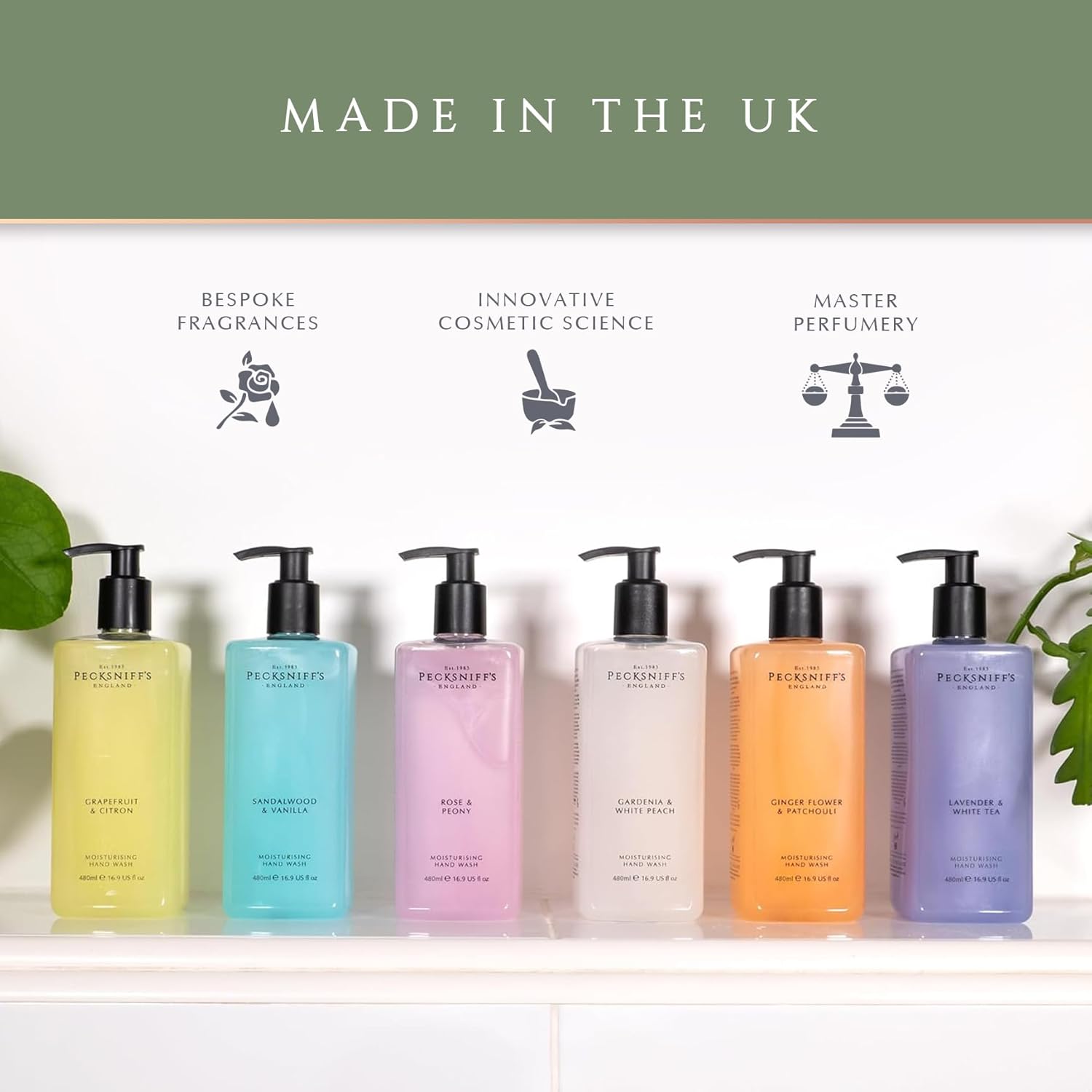 Pecksniff'S Hand Wash - Liquid Hand Soap For Soft Skin, Natural, Revitalising, Hydrates And Moisturises, Handcrafted In England, Cruelty Free, Gift Of Luxury 480Ml/16.2 Fl Oz (Gardenia & White Peach) : Beauty & Personal Care