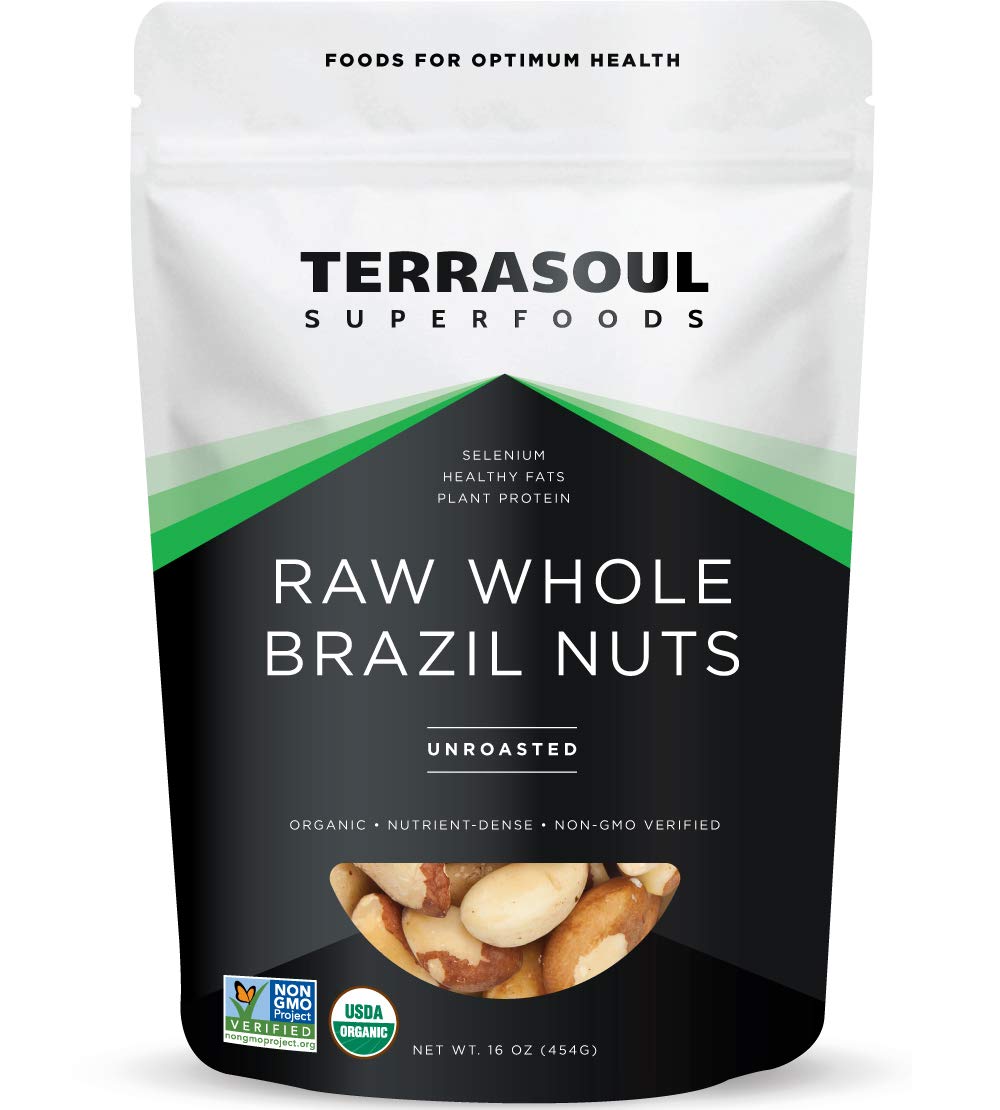 Terrasoul Superfoods Organic Brazil Nuts, 1 Lb - Raw | Unsalted | Rich In Selenium