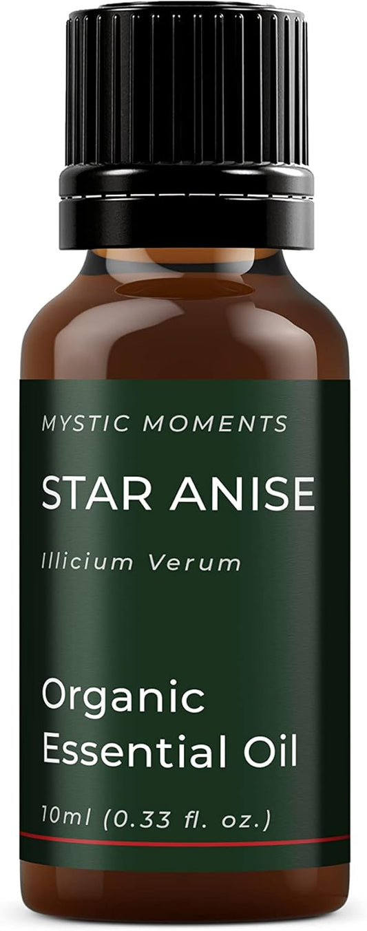 Mystic Moments | Organic Star Anise Essential Oil 10Ml - Pure & Natural Oil For Diffusers, Aromatherapy & Massage Blends Vegan Gmo Free