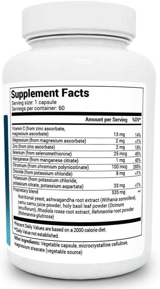 Dr. Berg Adrenal & Cortisol Supplement New Formula - Adrenal Supplement & Cortisol Manager for Mood, Focus and Stress Support - Adrenal Fatigue Supplements w/Ashwagandha Extracts - 60 Capsules 3 Pack