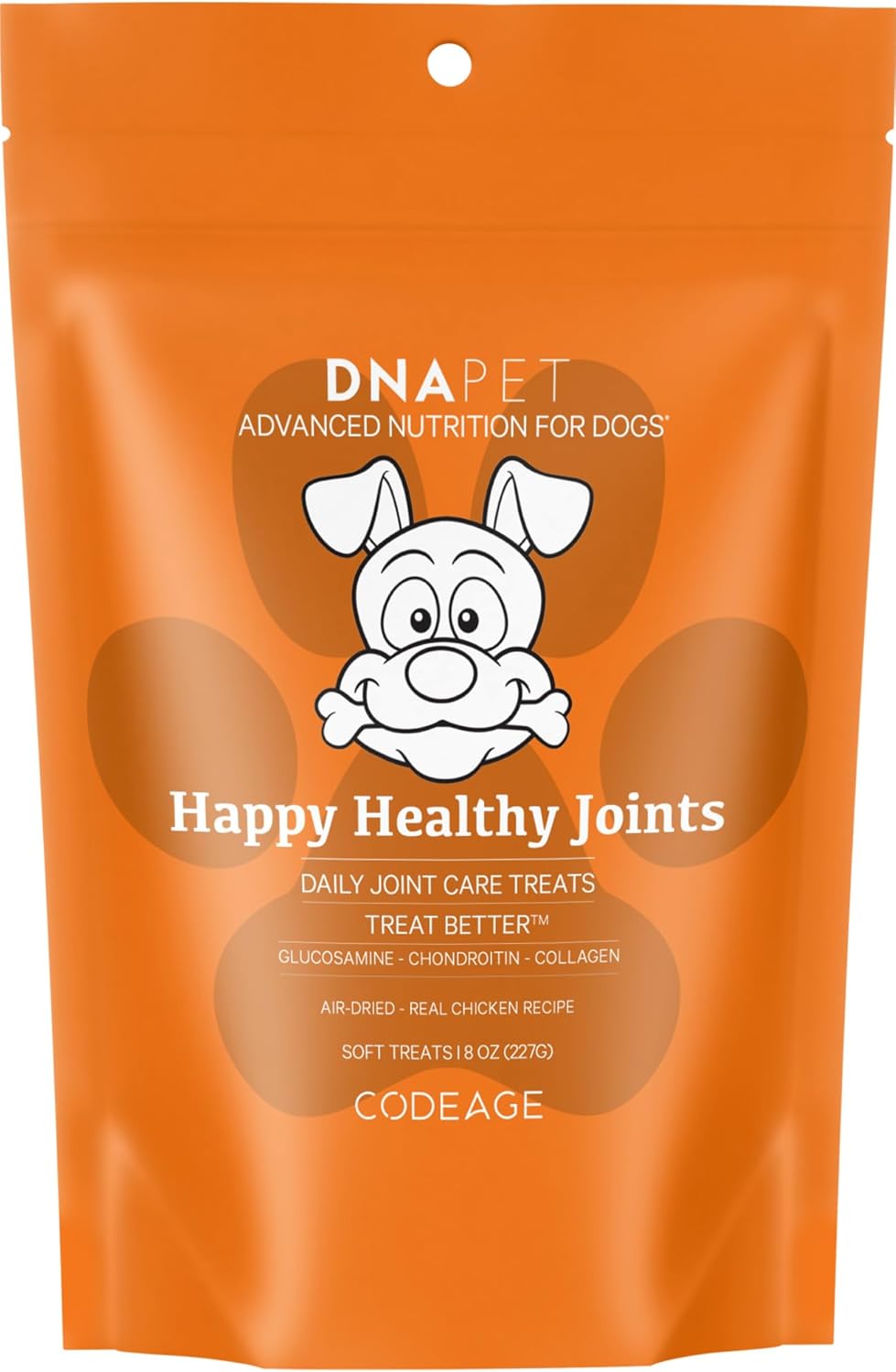 Happy Healthy Joints Treats - Air-Dried Chews For Dogs, Natural Grain-Free Treats For Training - Best Dog Treats Joint Support With Real Chicken, Beef Collagen, Blueberries 8 Oz