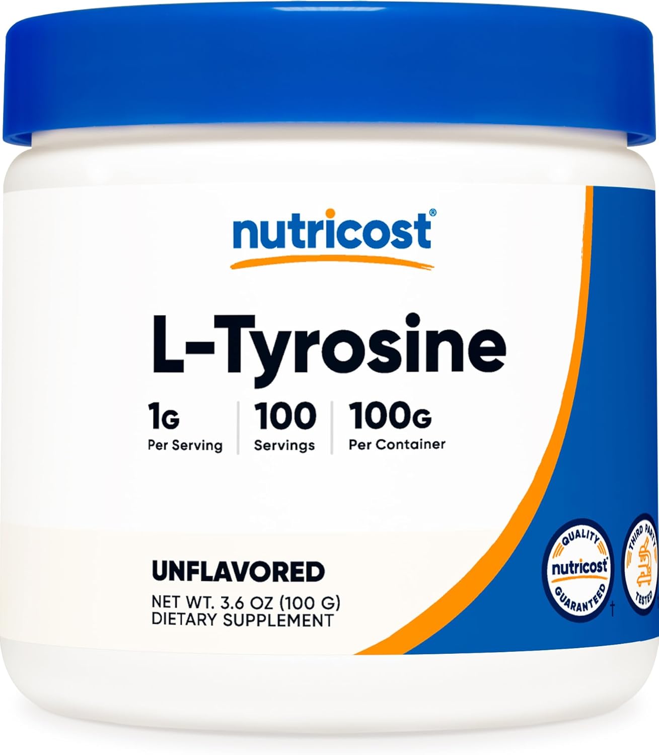 Nutricost L-Tyrosine Powder 100 Grams (100 Servings) - 1G Per Serving