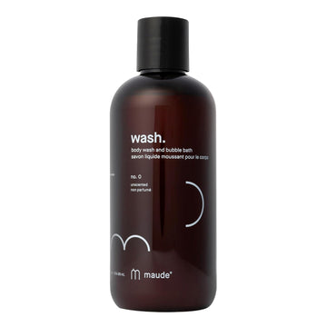 Maude Wash No. 0 - Ph Balanced Moisturizing Body Wash & Bubble Bath - With Vitamin C & E For Whole-Body Skin & Feminine Care - Skin-Softening Shower Gel - Unscented (12 Fl Oz)