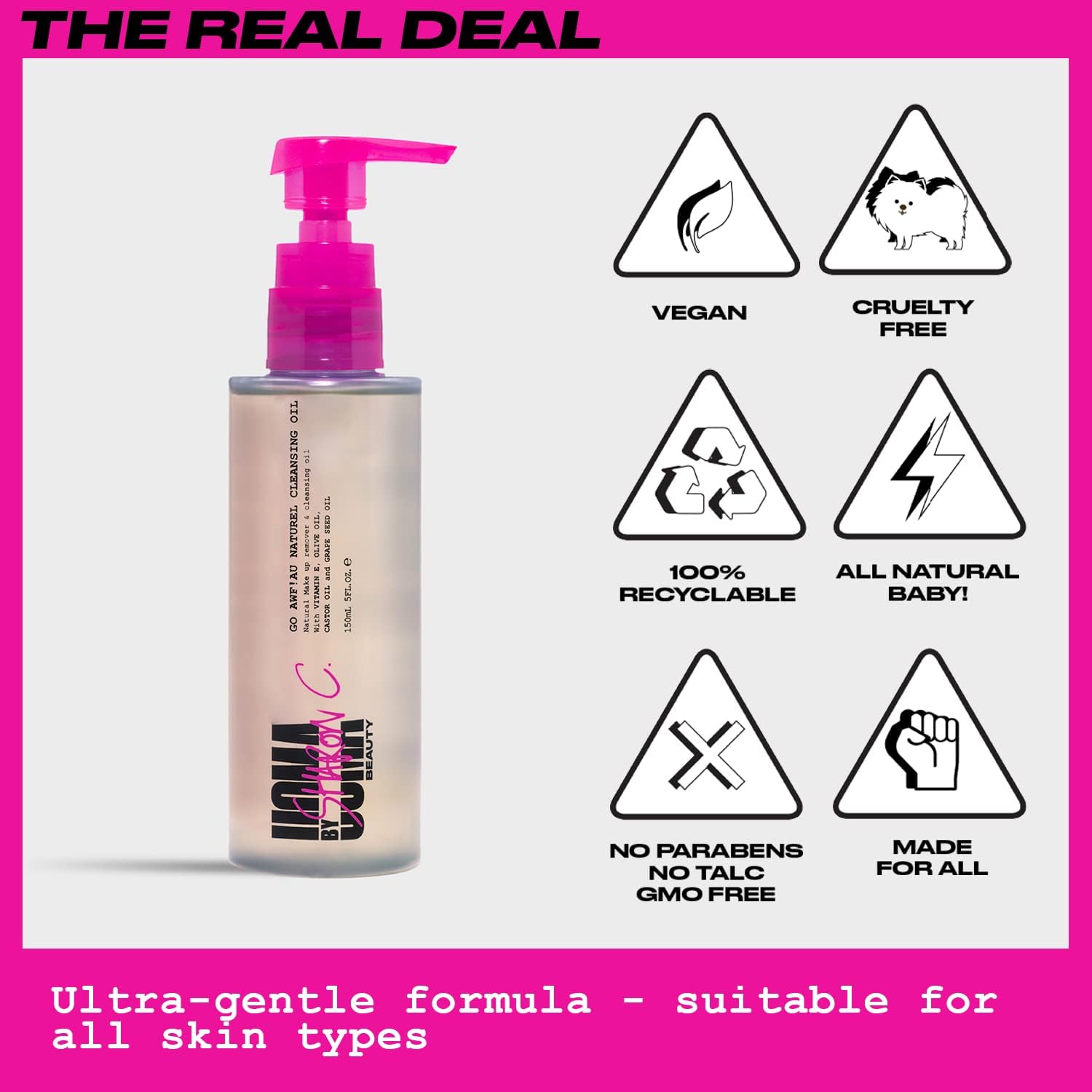 UOMA Cleansing Balm by Sharon C - Go Awf Au Naturel Oil. Face Wash & Make Up Remover for All Skin Types Hydrating Oil Cleanser with Natural Oils & Vitamin E. Vegan Skincare 150ml : Amazon.co.uk: Beauty
