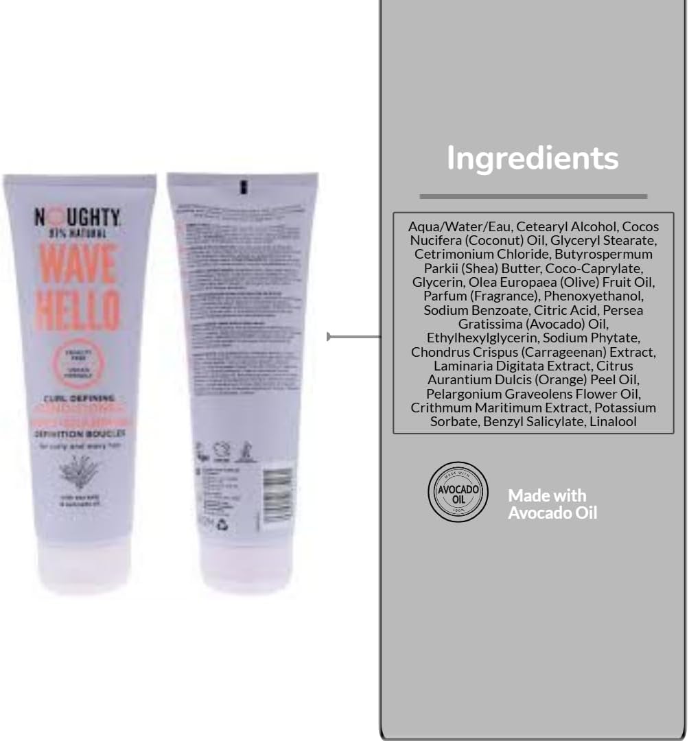 Mm Noughty Wave Hello Curl Defining Set – Shampoo 250Ml, Conditioner 250Ml & Taming Cream 150Ml | Enhances Waves & Curls | Frizz Control | Vegan & Natural Haircare | Hydrating & Nourishing Trio
