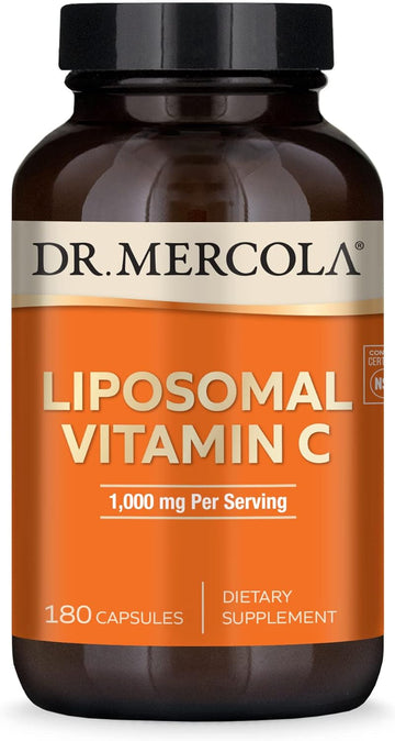 Mercola Liposomal Vitamin C Dietary Supplement, 1,000mg per Serving, 90 Servings (180 Capsules), Immune Support, Non GMO, Soy Free, Gluten Free2724676497619