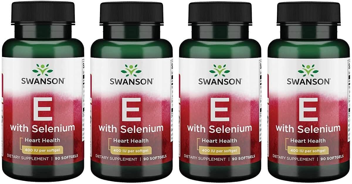 Swanson Vitamin E & Selenium 90 Sgels (4 Pack)