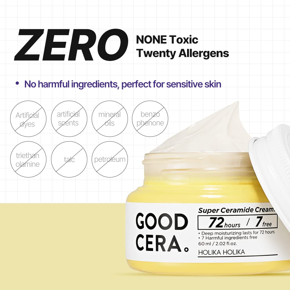 Holika Holika Good Cera Super Ceramide Cream | Soothing Facial Cream & Skin Moisturizer | Ceramide Cream Korean Moisturizer For Face | Deeply Nourishing Face Cream For Dry Skin 2.02 Fl Oz : Beauty & Personal Care