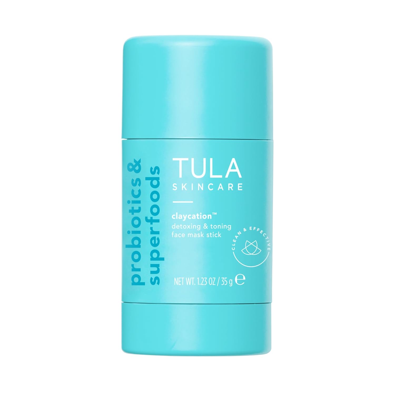 Tula Skincare Claycation - Detoxing & Toning Face Mask Stick, Tightening, Detoxing & Toning, Draws Out Dirt & Oil, Contains Mediterranean Clay, Apple Cider Vinegar, & Witch Hazel, 1.23 Oz