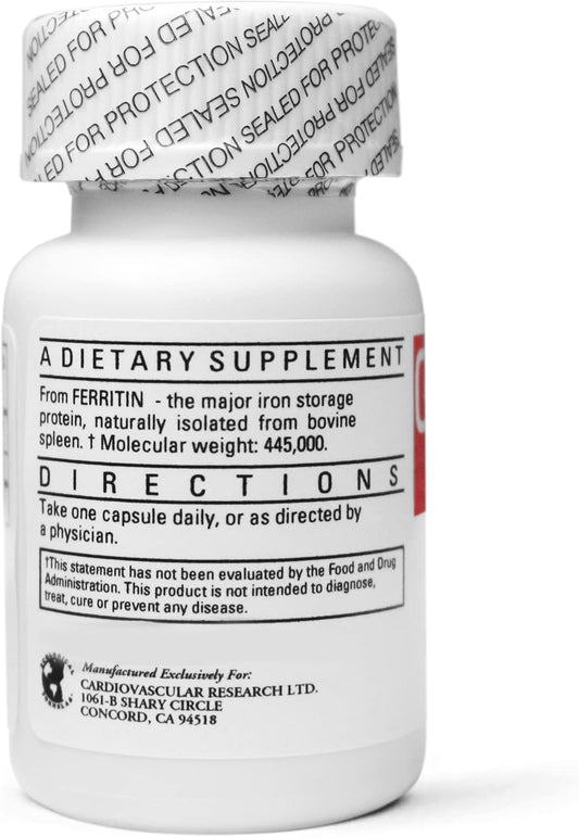 Cardiovascular Research Ferritin Iron Supplement For Women And Men 5 Mg 180 Capsules - 3 Bottle Bundle
