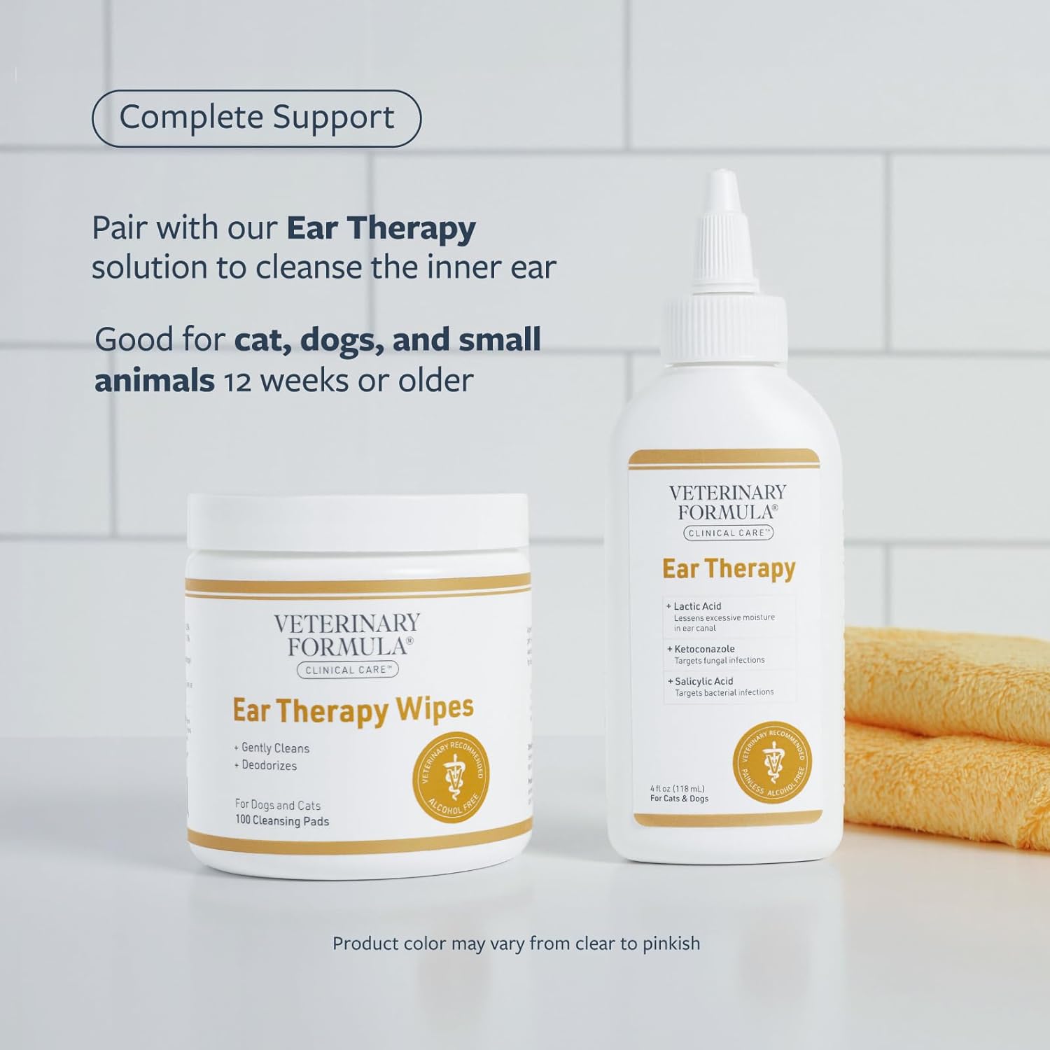Veterinary Formula Clinical Care Ear Therapy Wipes, 100ct – Cat and Dog Ear Cleaner – Help Relieve Itchy Ears Quickly & Effectively Remove Dirt, Debris, and Foul Odor : Pet Supplies