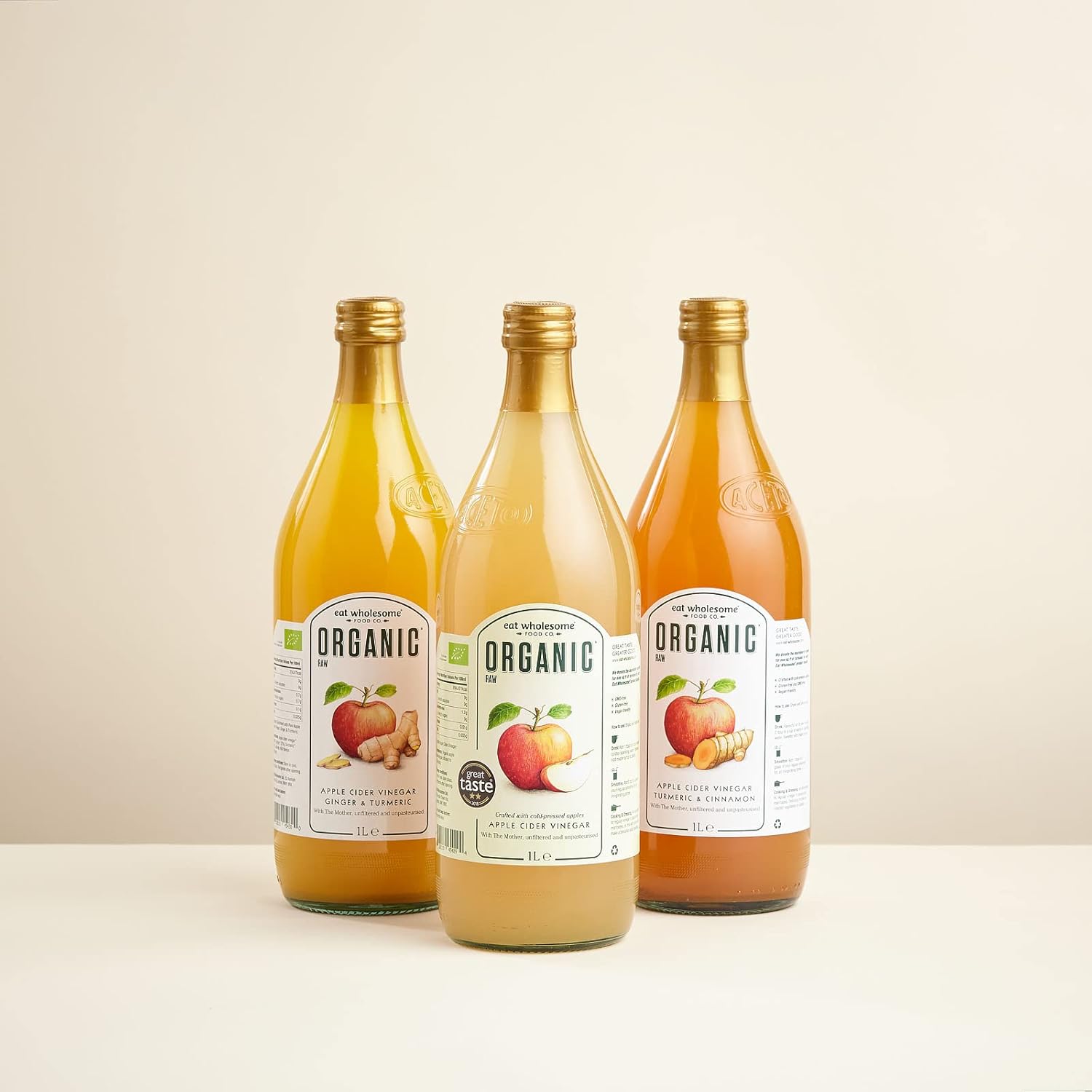 Eat Wholesome Organic Raw Apple Fire Cider Vinegar with Ginger, Turmeric & Chilli, 1L : Amazon.co.uk: Grocery