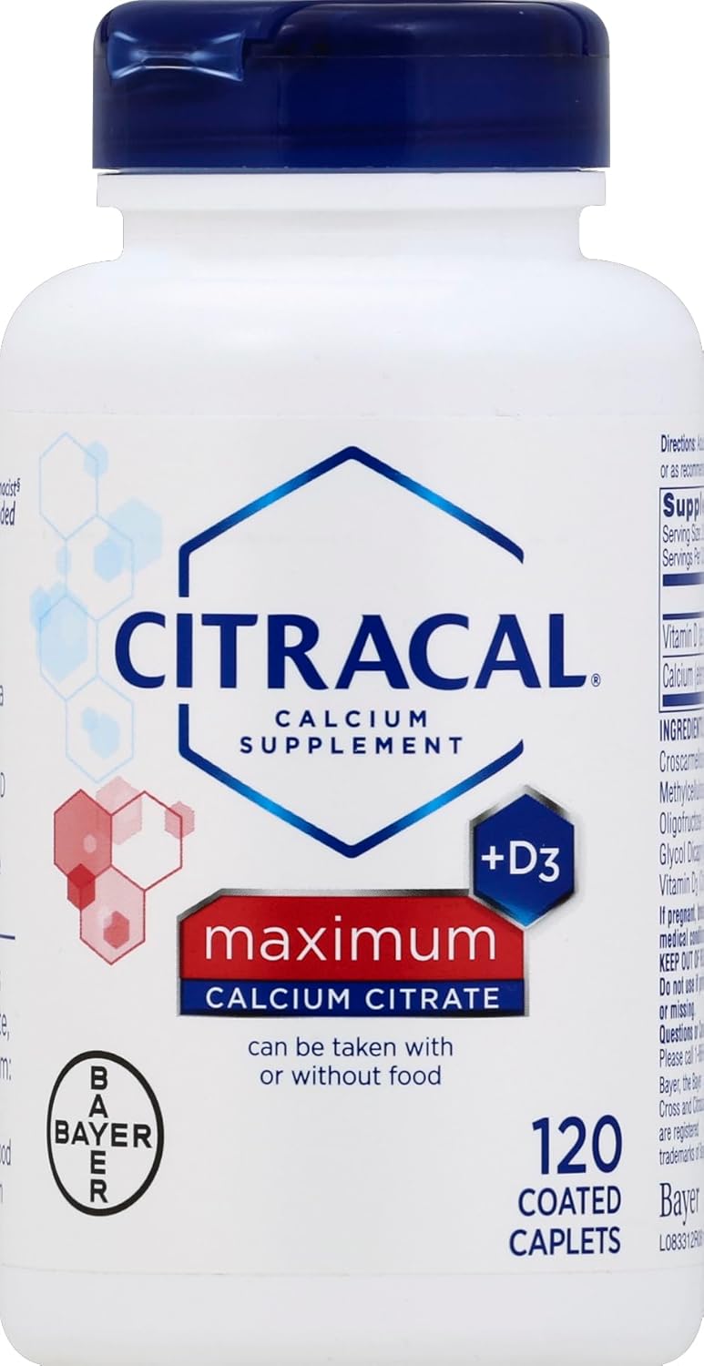 Citracal Max Size 120Ct Citracal Calcium Citrate With Vitamin D Maximum Coated Caplets 120 Count : Health & Household