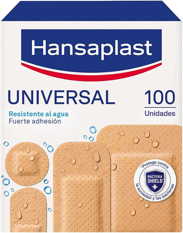 Hansaplast Universal 100 Pre-Cut Sterile Plasters, Water And Dust Resistant Dressings For The Whole Family