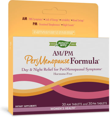 Nature's Way AM/PM PeriMenopause Formula Hormone-Free Day & Night Relief, 30AM & 30PM Tablets