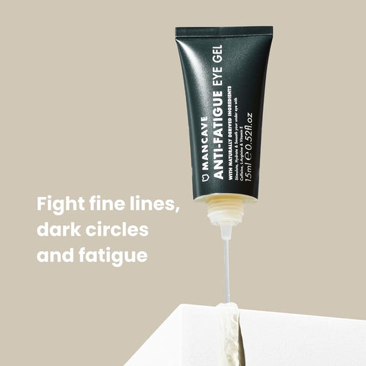 Mancave Caffeine & Vitamin E Anti-Fatigue Eye Gel 15Ml, Target Dark Circles And Fight Against Fine Lines, Natural Formulation, Vegan Friendly, Rejuvenates Tired Eyes, Made In England
