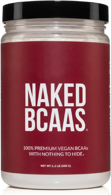 Naked Bcaas Amino Acids Powder, Only 1 Ingredient, Pure 2:1:1 Formula, Vegan Unflavored Branched Chain Amino Acids, Instantized All Natural Bcaa Supplement - 500 Grams, 100 Servings