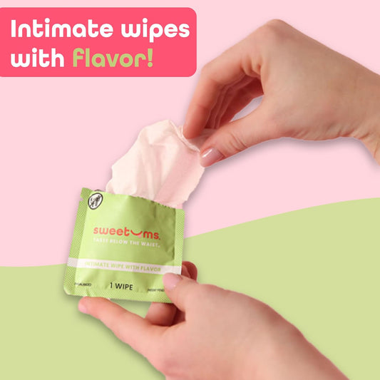 Sample Size Feminine Wipes For Women, pH Balanced Biodegradable Flavored Intimate Wipes - Pack of 21