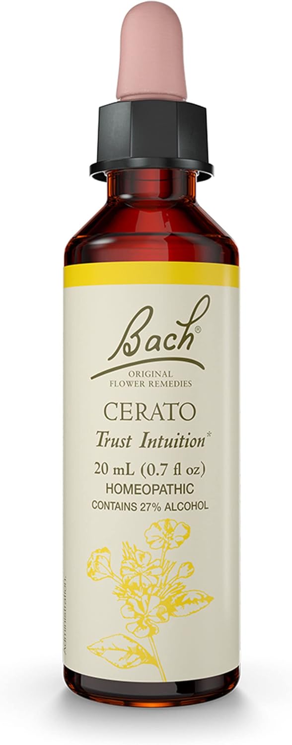 Bach Original Flower Remedies, Cerato for Trusting Intuition, Natural Homeopathic Flower Essence, Holistic Wellness and Stress Relief, Vegan, 20mL Dropper