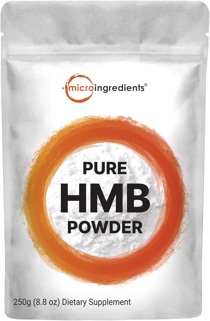 Micro Ingredients Pure Hmb Powder, 250 Grams, Powerfully Supports Muscle Stamina, Endurance And Strength, No Gmos And Vegan Friendly