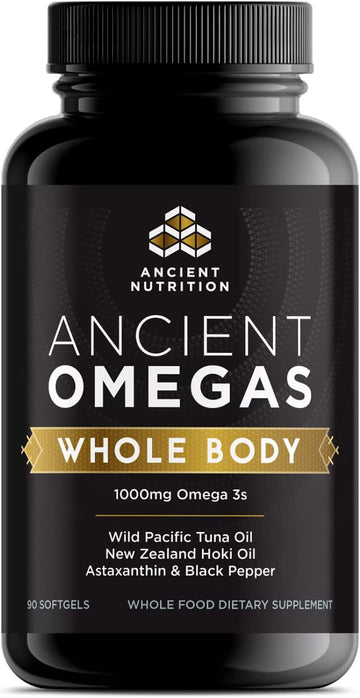 Ancient Nutrition Ancient Omegas Whole Body - Ala, Dha, Epa, Eta From Wild Caught Fish - 90 Capsules