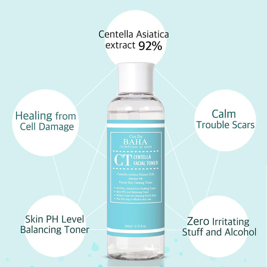 Centella Asiatica 92% Soothing Hydrating Toner - Cica Facial Toner Lightweight Moisture Boost Soft Smooth Skin - Daily Face Toner, Alcohol-Free, Fragrance-Free, 6.75 Fl Oz (200Ml)