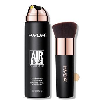 Kyda Airbrush Foundation Spray, Silky Foundation Mist Makeup, Flawless Coverage For Smooth Creamy Nude Finish, Breathable Blendable Lasting Formula-#125 Nude Beige