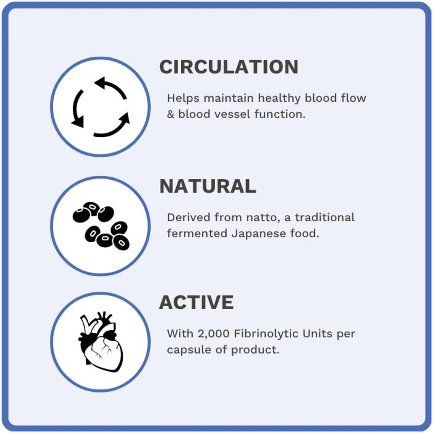 Utzy Naturals Nattokinase | 2000 Fu Per Serving From Japanese Natto | For Cardiovascular And Circulatory Support | 60 Softgels : Health & Household