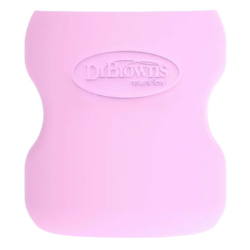 Dr. Brown'S Natural Flow Options+ Glass Baby Bottle Sleeves,100% Silicone,5 Oz,Wide-Neck,Pink