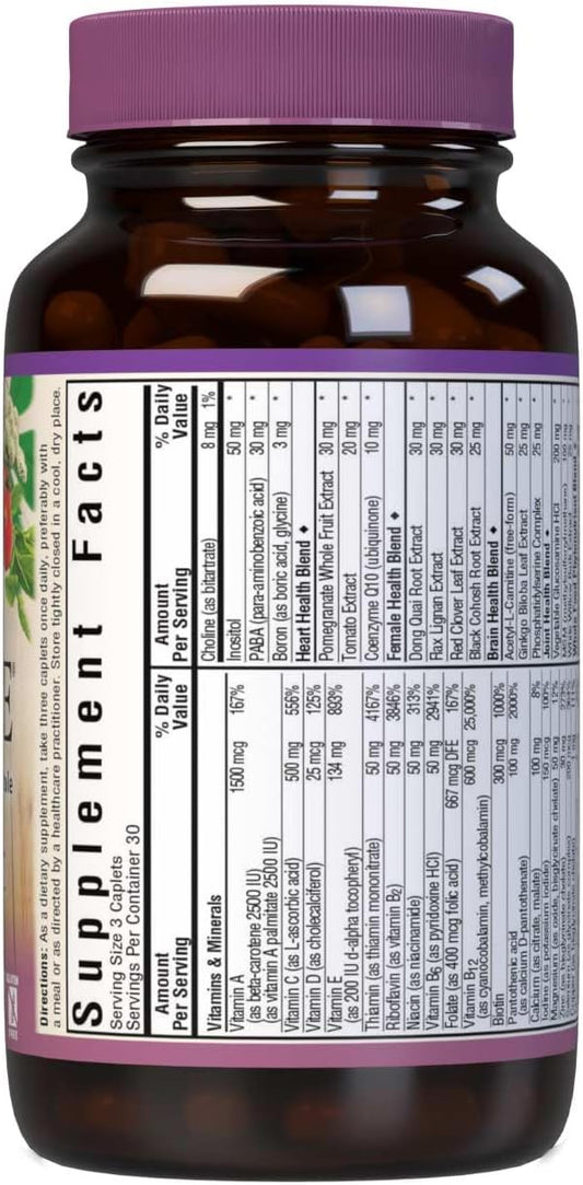 Bluebonnet Nutrition Age-Less Choice Whole Food-Based Multiple For Women 50+, Iron, Dairy & Gluten-Free, Kosher Certified, Vegetarian Friendly, Pink/Purple, 90 Count