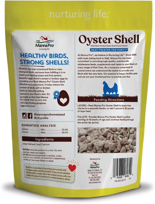 Manna Pro Crushed Oyster Shell | Egg-Laying Chickens | 5 Lb