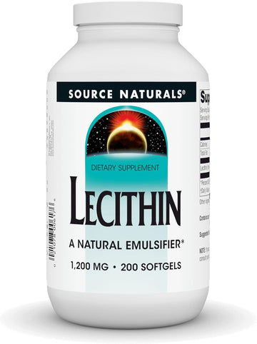 Source Naturals Lecithin 1200 Mg, A Natural Emulsifier - 200 Softgels
