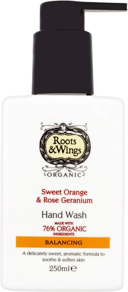 Roots & Wings Organic Balancing Sweet Orange And Rose Geranium Hand Wash 250Ml