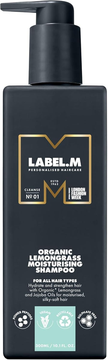 Label.M Organic Lemongrass Moisturising Shampoo 300Ml – With Recyclable Pump