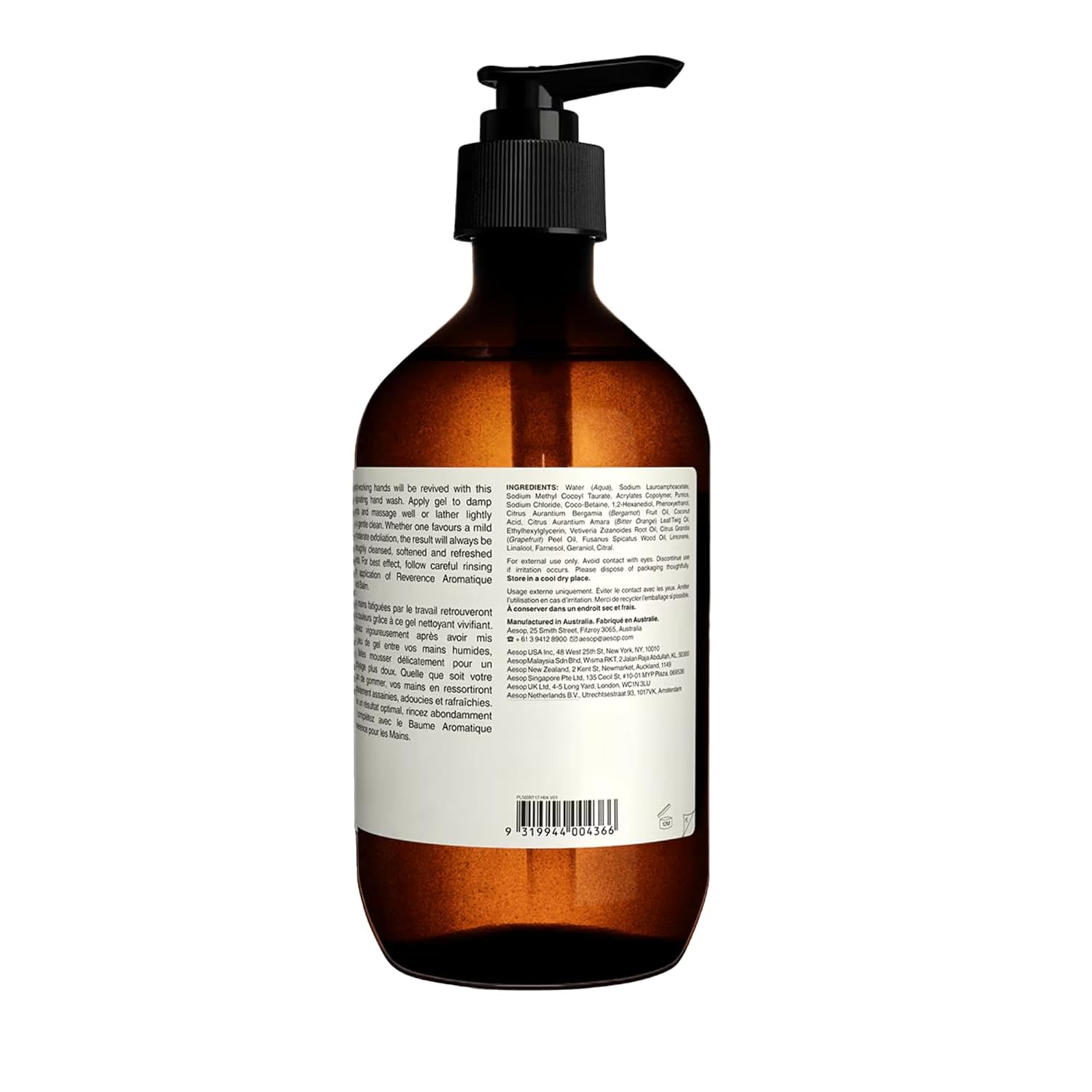 Aesop Reverence Aromatique Hand Wash | Gentle Exfoliating Hand Wash With Finely Milled Pumice | 500Ml / 16.9 Oz : Foundation Makeup : Beauty & Personal Care