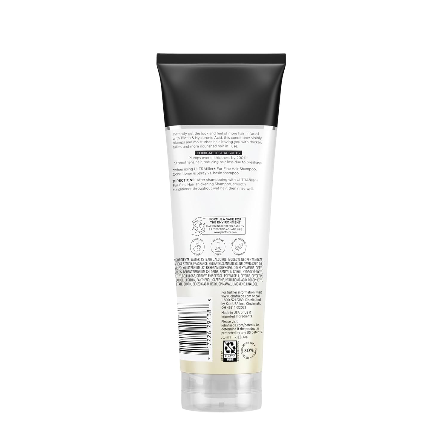 John Frieda Ultrafiller+ Thickening Conditioner, Strengthening Conditioner For Damaged Or Thin Hair, Infused With Biotin And Hyaluronic Acid To Strengthen Hair For Thicker Fuller Results, 8.3 Oz : Beauty & Personal Care