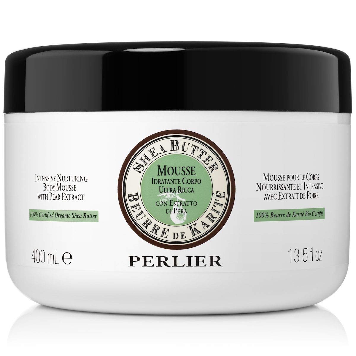 Perlier Intensive Nurturing Shea Butter Body Mousse With Pear, 13.5 Fl. Oz. : Beauty & Personal Care