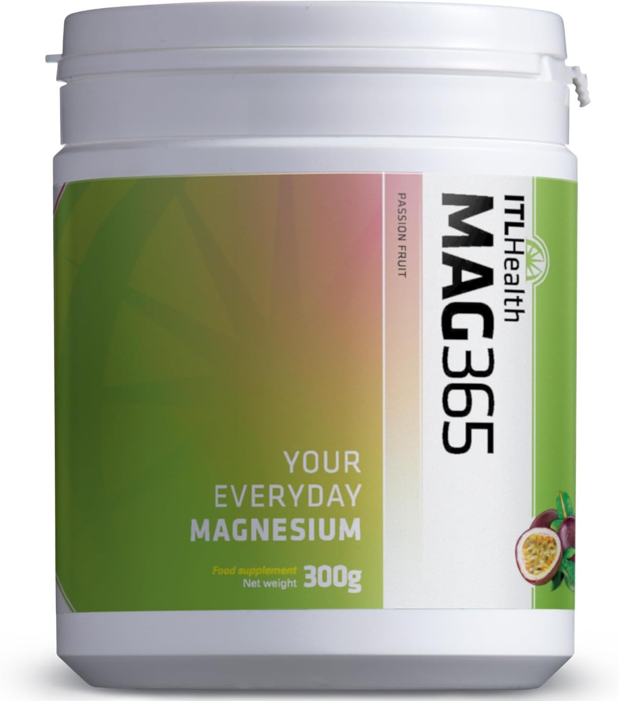 Mag365 | Itl Health | Ionic Magnesium Citrate | Healthy Metabolism, Tissue Formation & Bone Development | Develop & Maintain Healthy Teeth, Muscle Function & Heart Health | (Passion Fruit, 300G)