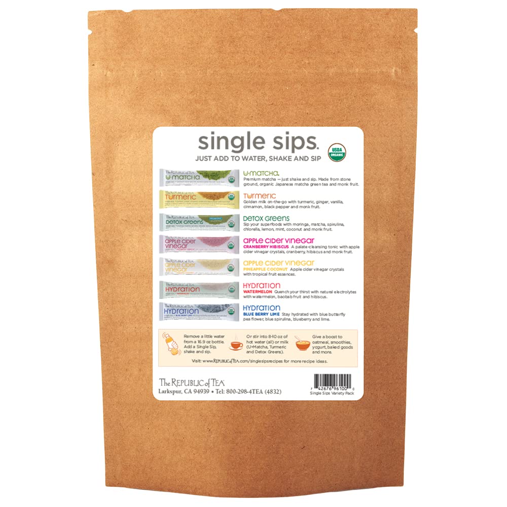 The Republic Of Tea Sweetsips™ Single Sips® Sampler Envelope, 7 Single Sips Tea Powder