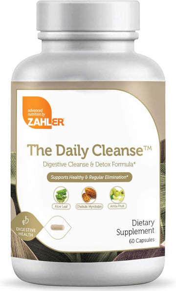 Zahler Daily Cleanse, Digestive Cleanse & Detox Formula, Supports Healthy And Regular Elimination, 60 Capsules