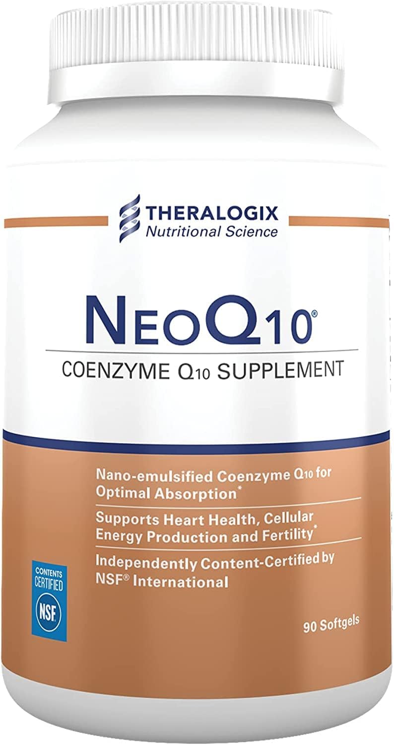Theralogix NeoQ10 Coenzyme Q10 Supplement - Heart Health & Fertility Support - CoQ10 Fertility Supplement for Men & Women* - NSF Certified - 90 Softgels (90-Day Supply)