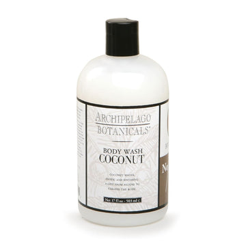 Archipelago Botanicals Coconut Body Wash, Decadent And Nourishing Daily Cleanser, Free From Parabens And Sulfates (17 Fl Oz)
