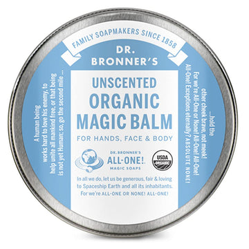 Dr. Bronner'S - Organic Magic Balm (Baby Unscented, 2 Ounce) - Made With Organic Beeswax And Hemp Oil, Moisturizes And Soothes Hands, Face And Body, Relieves Dry Skin, Helps Prevent Diaper Rash