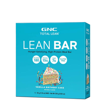 Gnc Total Lean | Lean Bar | Supports A Healthy Metabolism | Vanilla Birthday Cake | 5 Bars