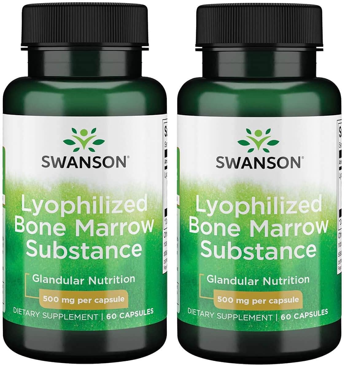 Swanson Raw Lyophilized Bone Marrow Substance 500 Milligrams 60 Capsules (2 Pack)