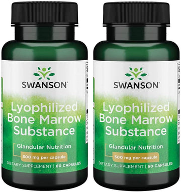 Swanson Raw Lyophilized Bone Marrow Substance 500 Milligrams 60 Capsules (2 Pack)